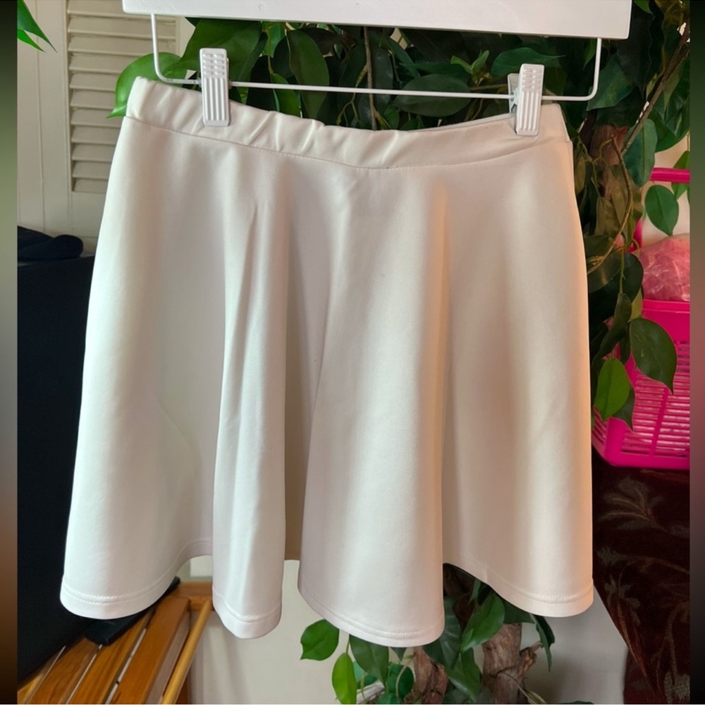 Wet Seal White Mini Skater Skirt for Work